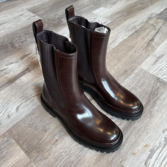 ZARA FLAT CROCODILE-EFFECT ANKLE BOOTS - Size 7 - Picture 3 of 8